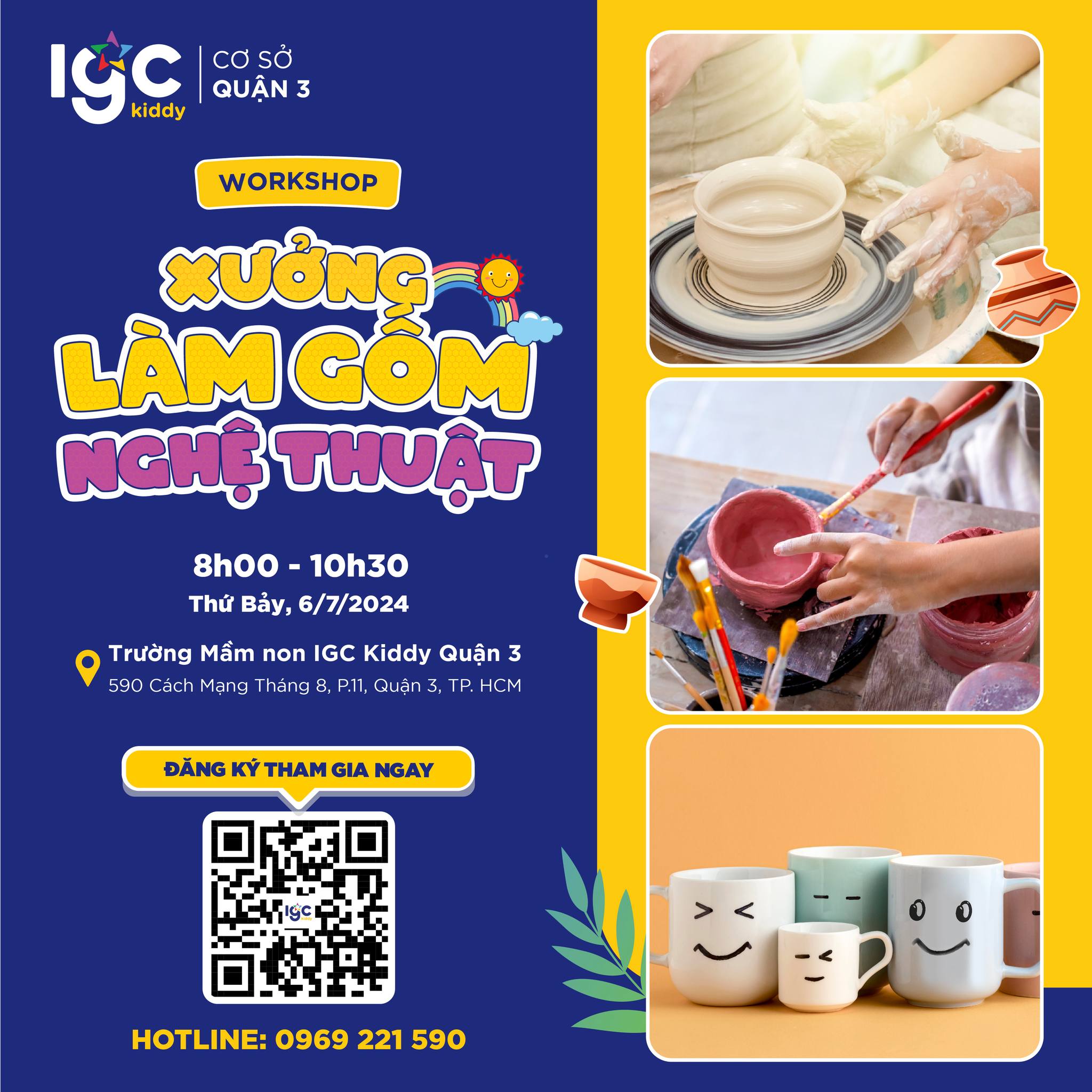 THAM GIA "WORKSHOP: XƯỞNG LÀM GỐM NGHỆ THUẬT" HOÀN TOÀN MIỄN PHÍ TẠI TRƯỜNG MẦM NON IGC QUẬN 3